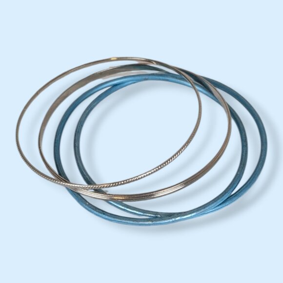 (2/$20) Set of 4 Thin Metal Bangle Bracelets - Picture 3 of 4